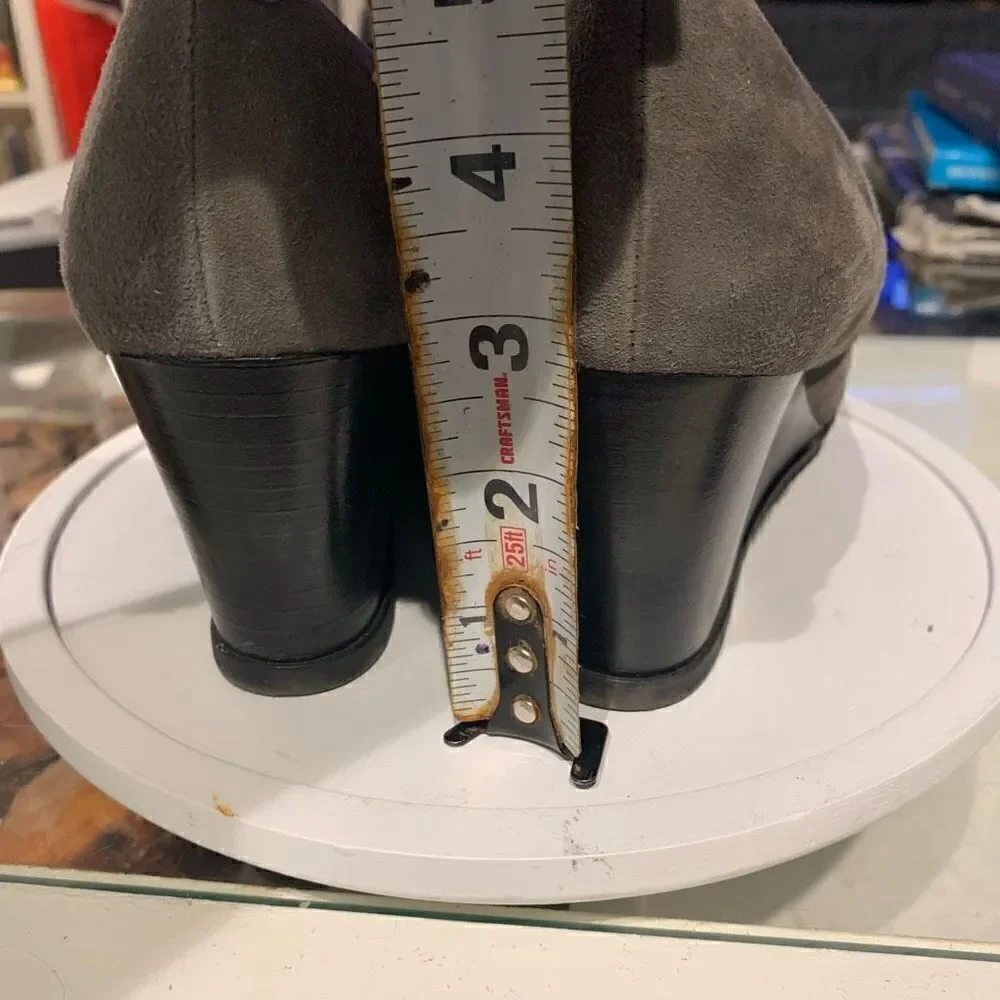 Geox Respira Suede Wedge Heel Grey, Excellent‎ Pre-Loved Condition Sz 39 (8.5)
